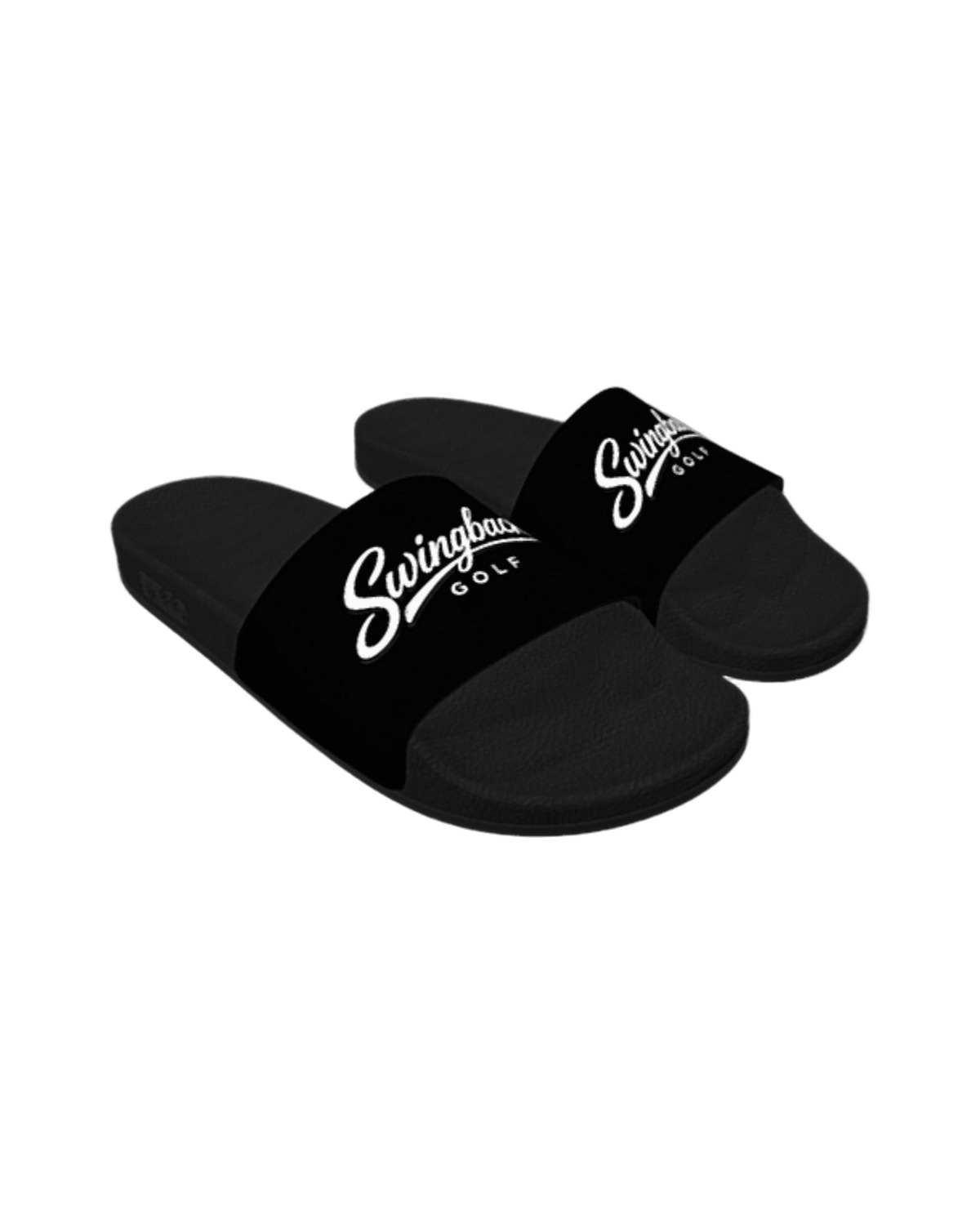 Swingback Golf Slide in black, angled view