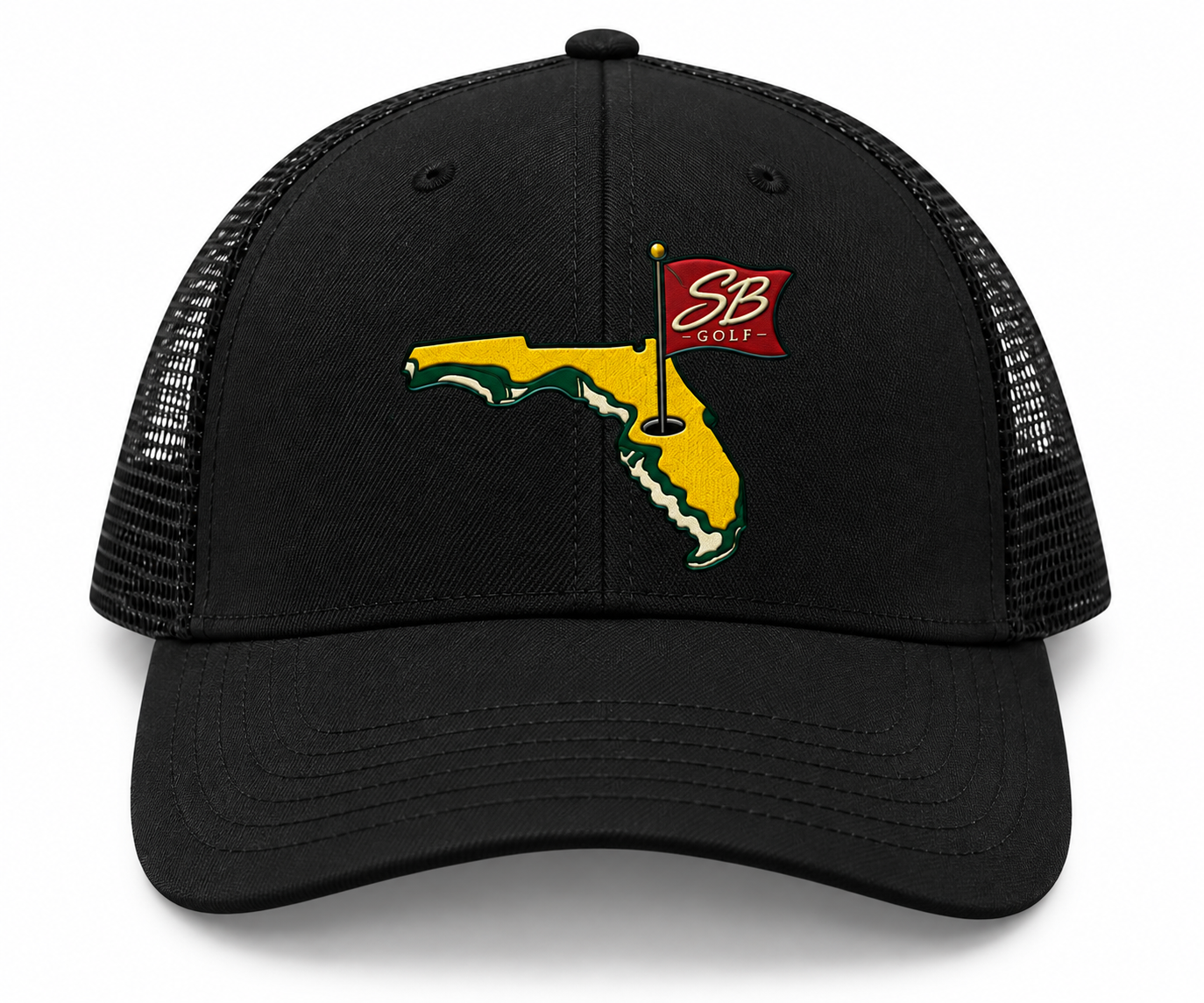 SwingBack Florida Graphic Trucker Cap in Black