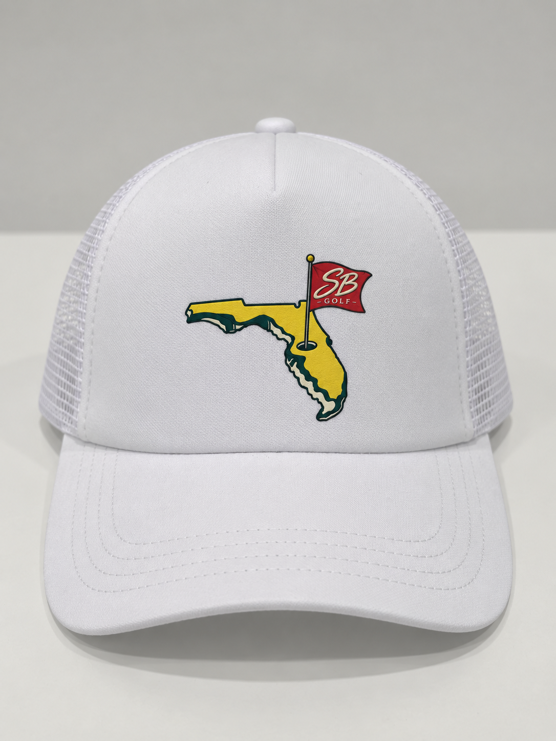 SwingBack Florida Graphic Trucker Cap in White